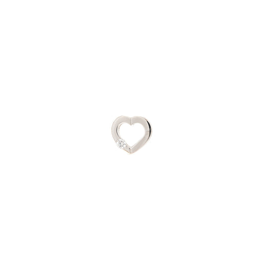 Pendant heart zirconia white gold 375 9K women's jewelry gold pendant chain pendant