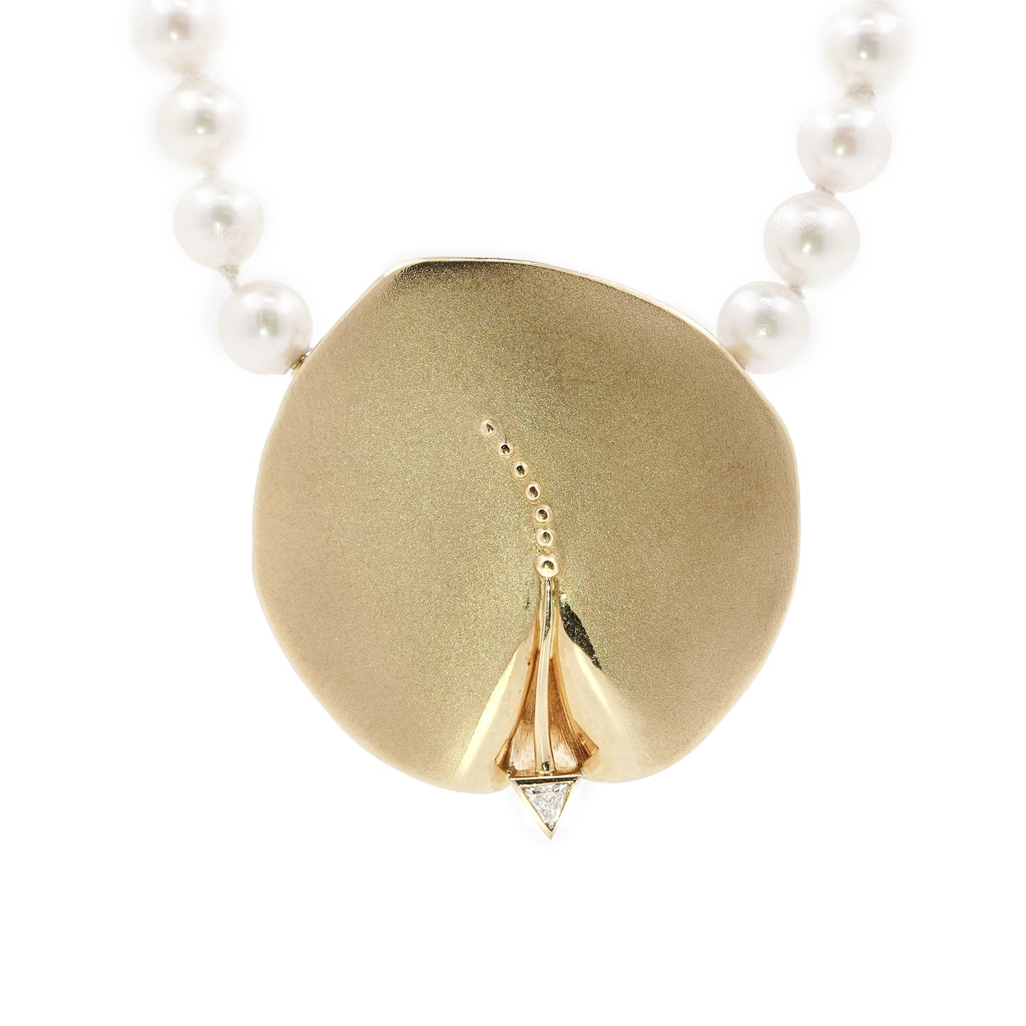 Akoya pearl necklace 18K yellow gold 44cm diamond jellyfish women's necklace jewelry clasp