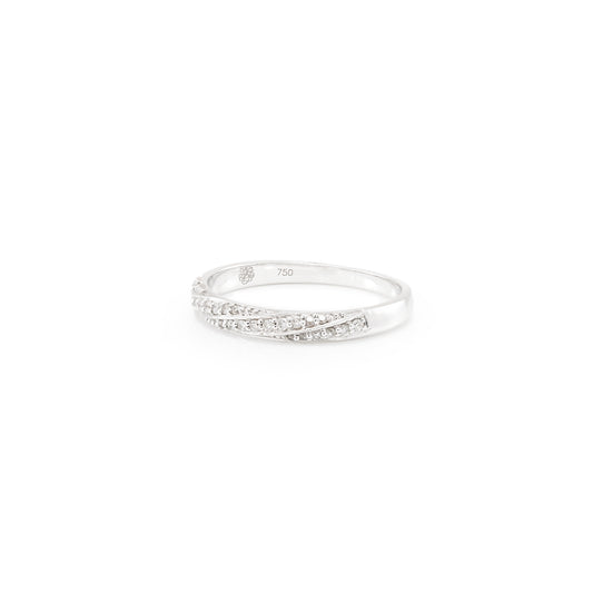 Alliance ring engagement ring women's ring white gold 18K 750 diamonds brilliant cut RW56