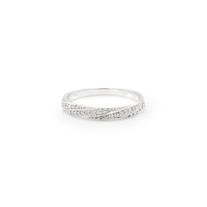 Alliance Ring Verlobungsring Damenring Weißgold 18K 750 Diamanten Brillantschliff RW56