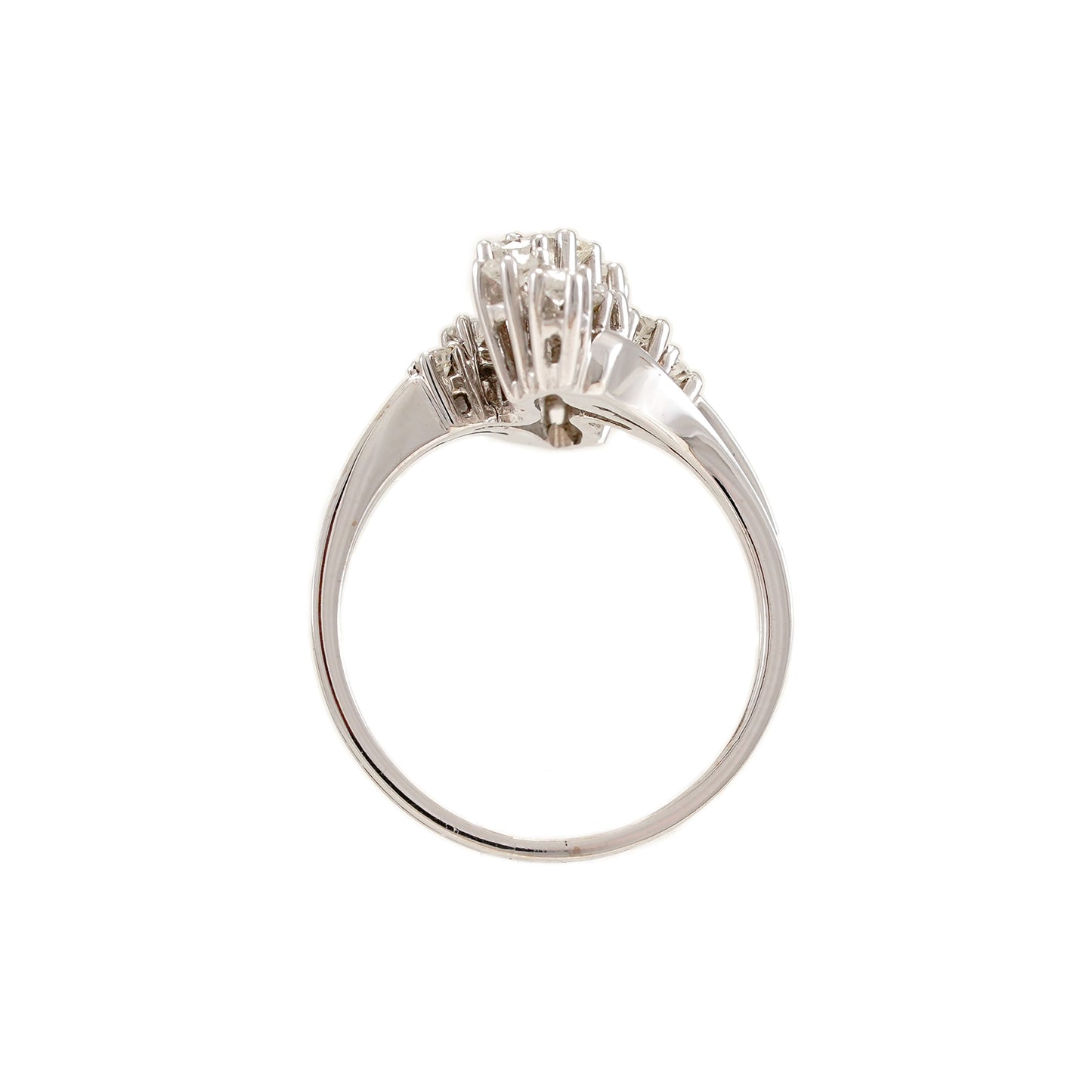 Eleganter Cocktail Ring aus 14K Weißgold 585  mit 1 Karat Diamanten Diamantring