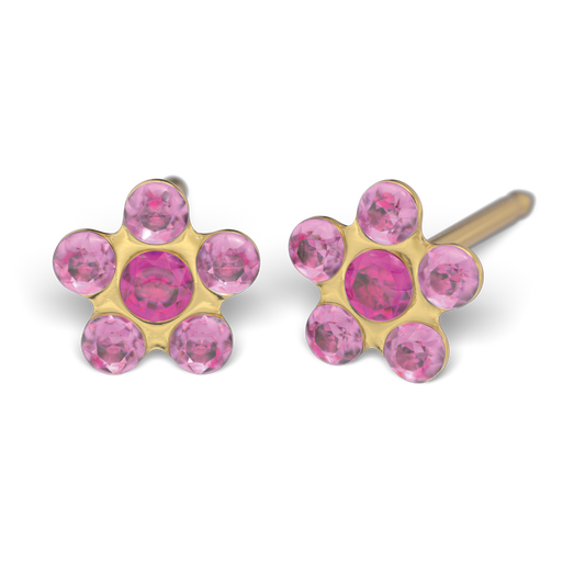 Successor children's Studex Tiny Tips SENSITIVE EARS ear studs flower pink