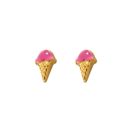 Successor children's studs Studex Tiny Tips ear studs ice cream cone pink