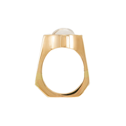 Vintage gemstone gold ring moonstone yellow gold 14K gold 585 women's jewelry women's ring