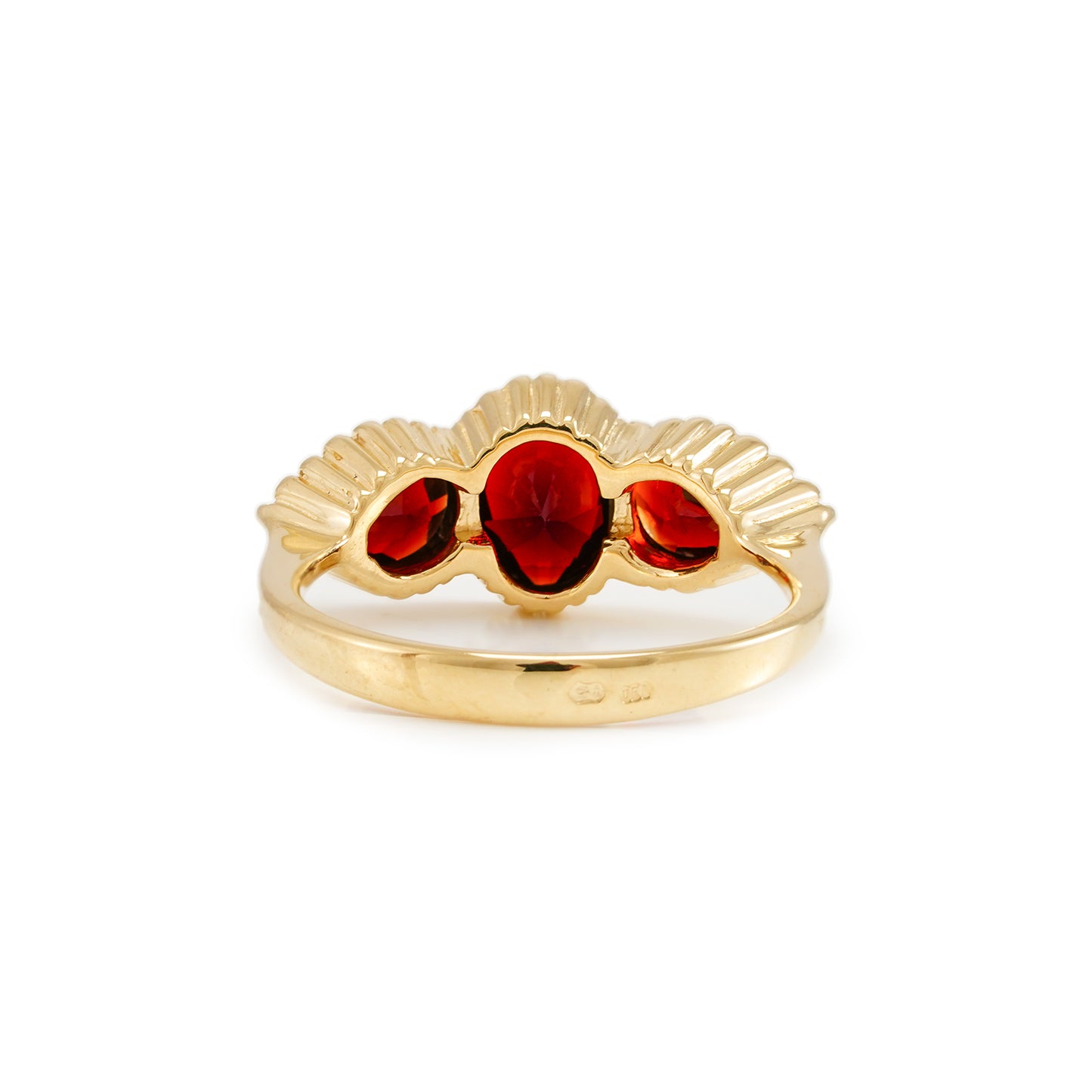 Edelstein Ring Vintage Granat Gelbgold 14K Damenschmuck Goldring Damenring
