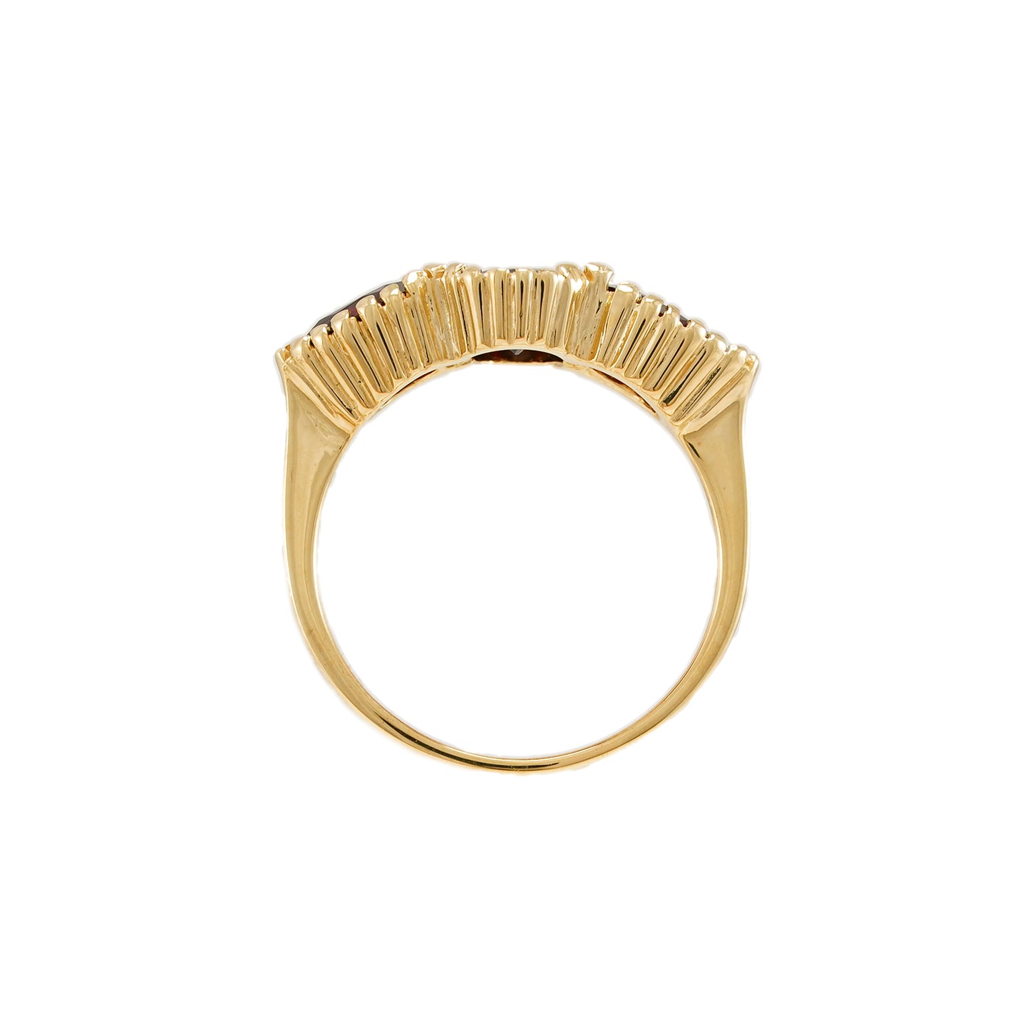 Edelstein Ring Vintage Granat Gelbgold 14K Damenschmuck Goldring Damenring