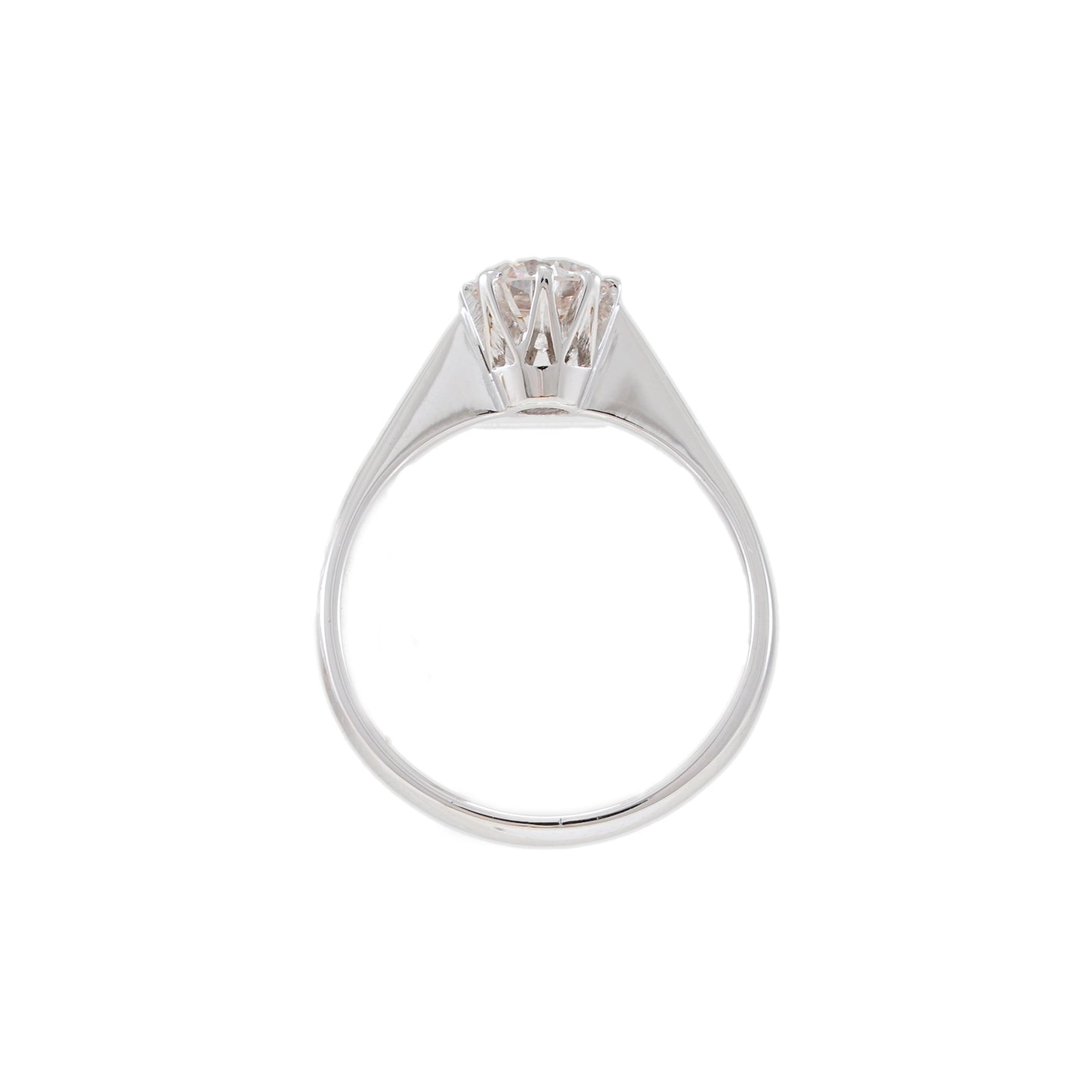 Solitaire engagement ring diamond white gold 14K women's ring women's jewelry gold ring