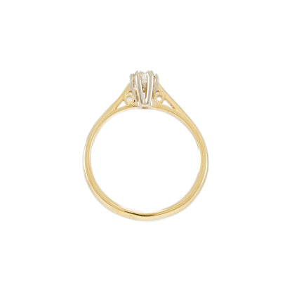 Solitaire engagement ring diamond ring yellow gold 14K women's jewelry gold ring women's ring