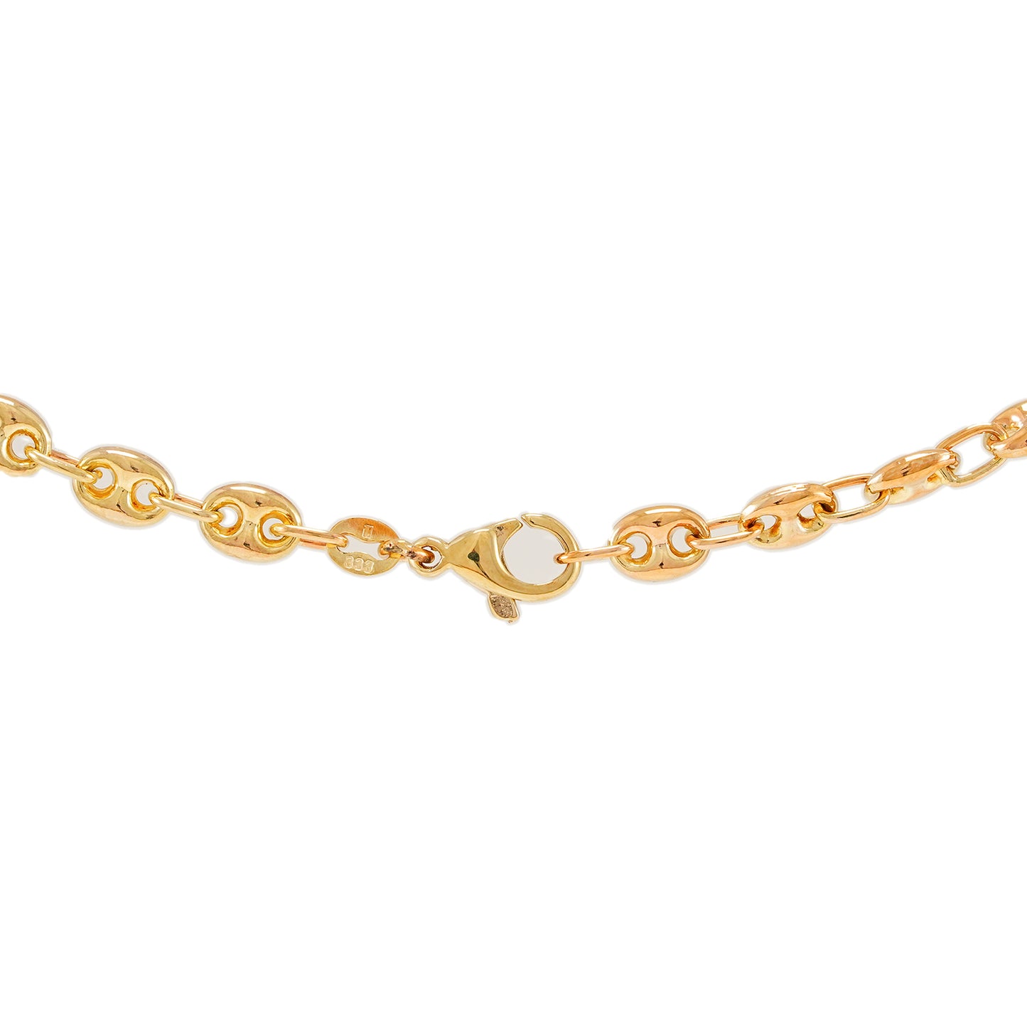 Gold chain coffee bean yellow gold 8K women's jewelry men's jewelry pendant chain