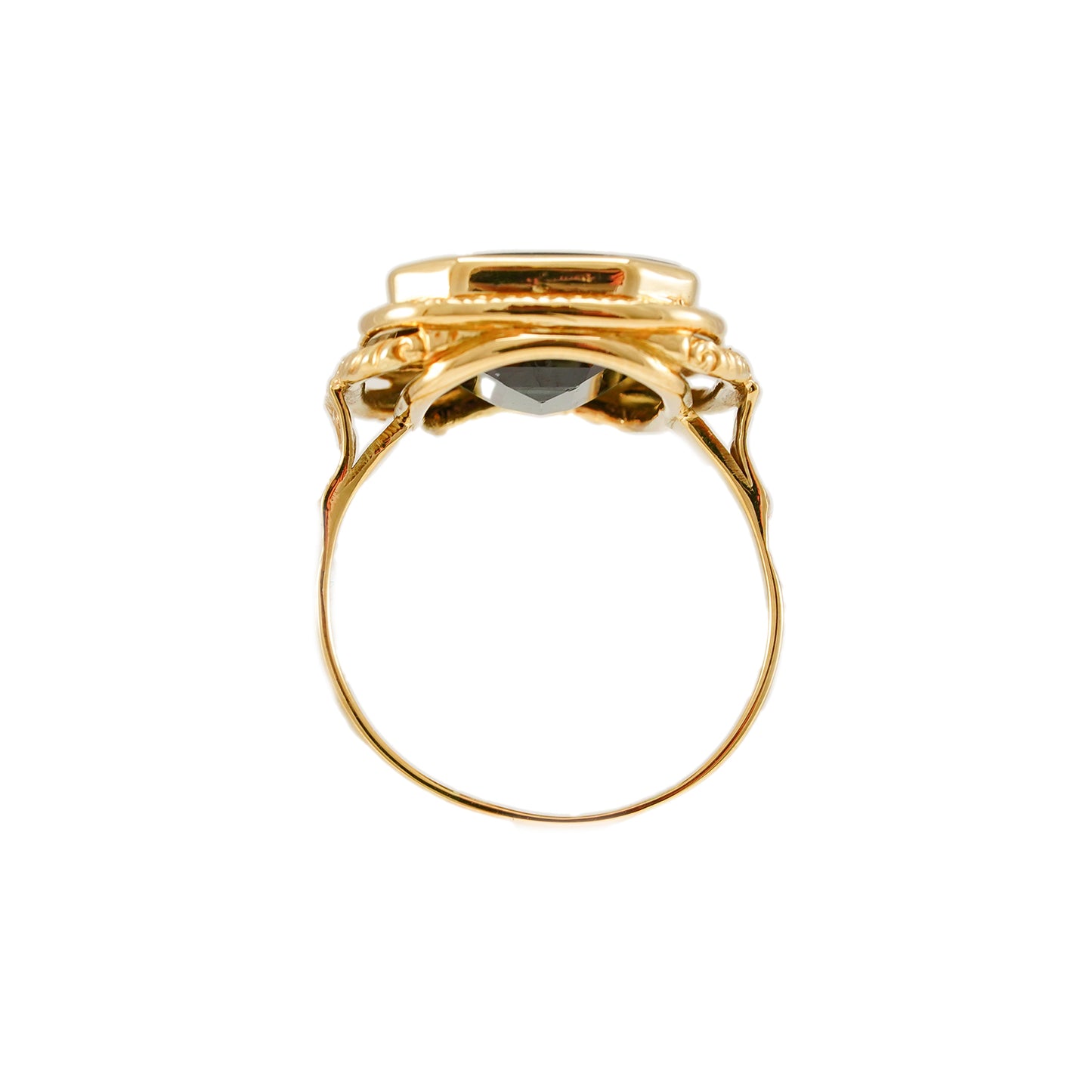 Vintage gemstone ring tourmaline yellow gold 14K men's jewelry men's ring gold ring