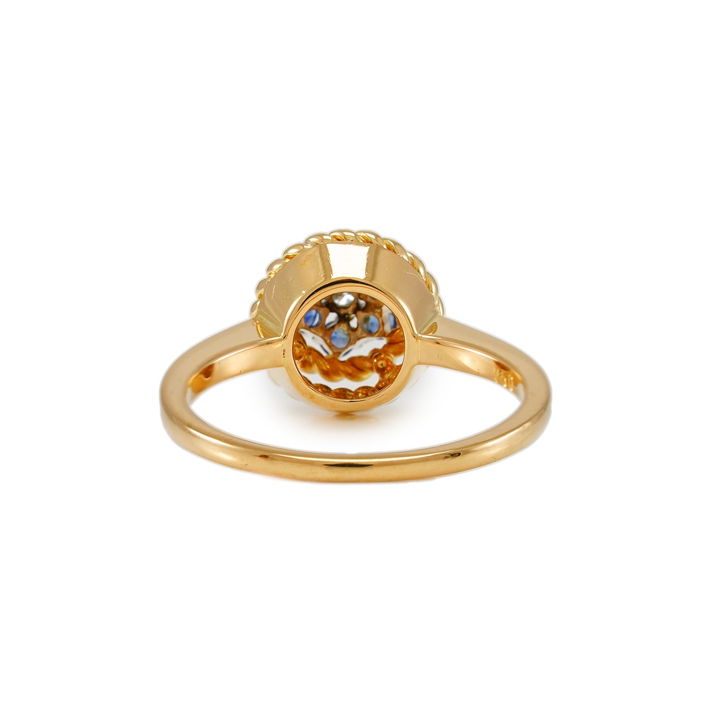 Vintage Edelstein Ring Spinell Diamant Gelbgold 18K Damenschmuck Goldring