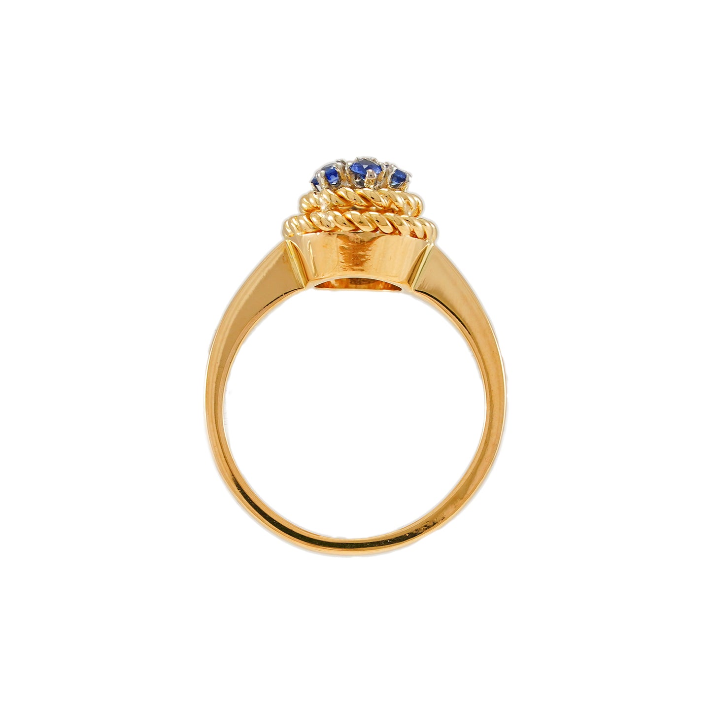 Vintage Edelstein Ring Spinell Diamant Gelbgold 18K Damenschmuck Goldring