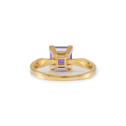 Gemstone ring amethyst yellow gold 14K women's jewelry gold ring women's ring gemstone ring
