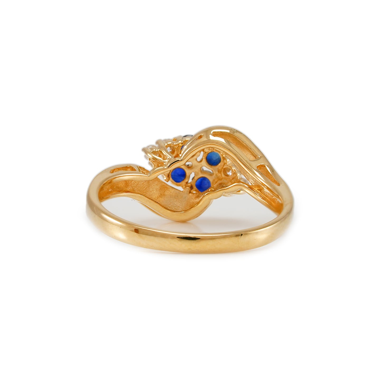 Gold ring diamond gemstone ring sapphire yellow gold 14K gold 585 women's ring women's jewelry