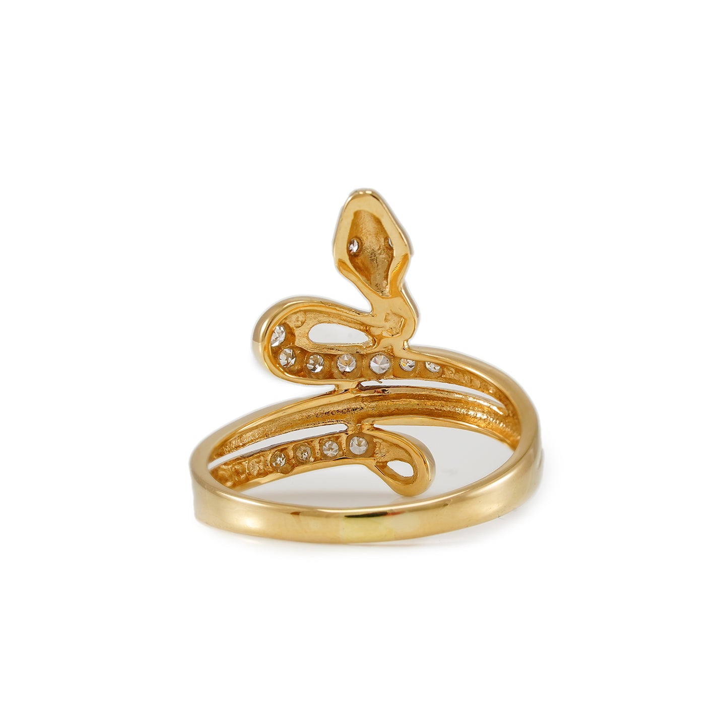 Diamant Ring Schlange Gelbgold 14K Damenschmuck Goldring Damenring Diamantschmuck
