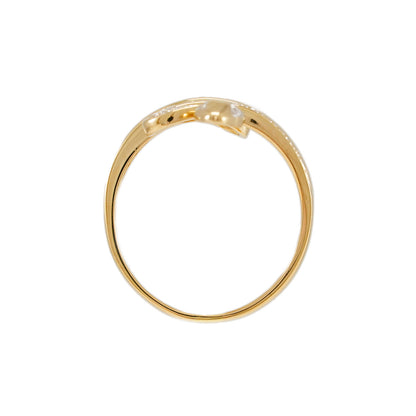 Diamond ring snake yellow gold 14K women's jewelry gold ring women's ring diamond jewelry