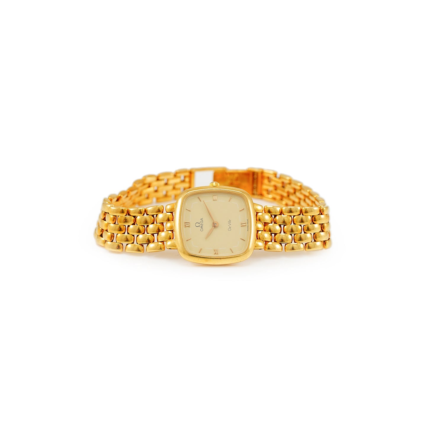 Vintage wristwatch Omega De Ville quartz 18K yellow gold women's watch 750 gold 5953111