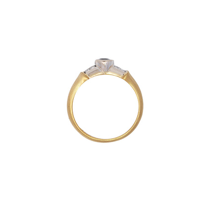 Gemstone ring sapphire diamond yellow gold 14K women's jewelry gold ring gemstone ring