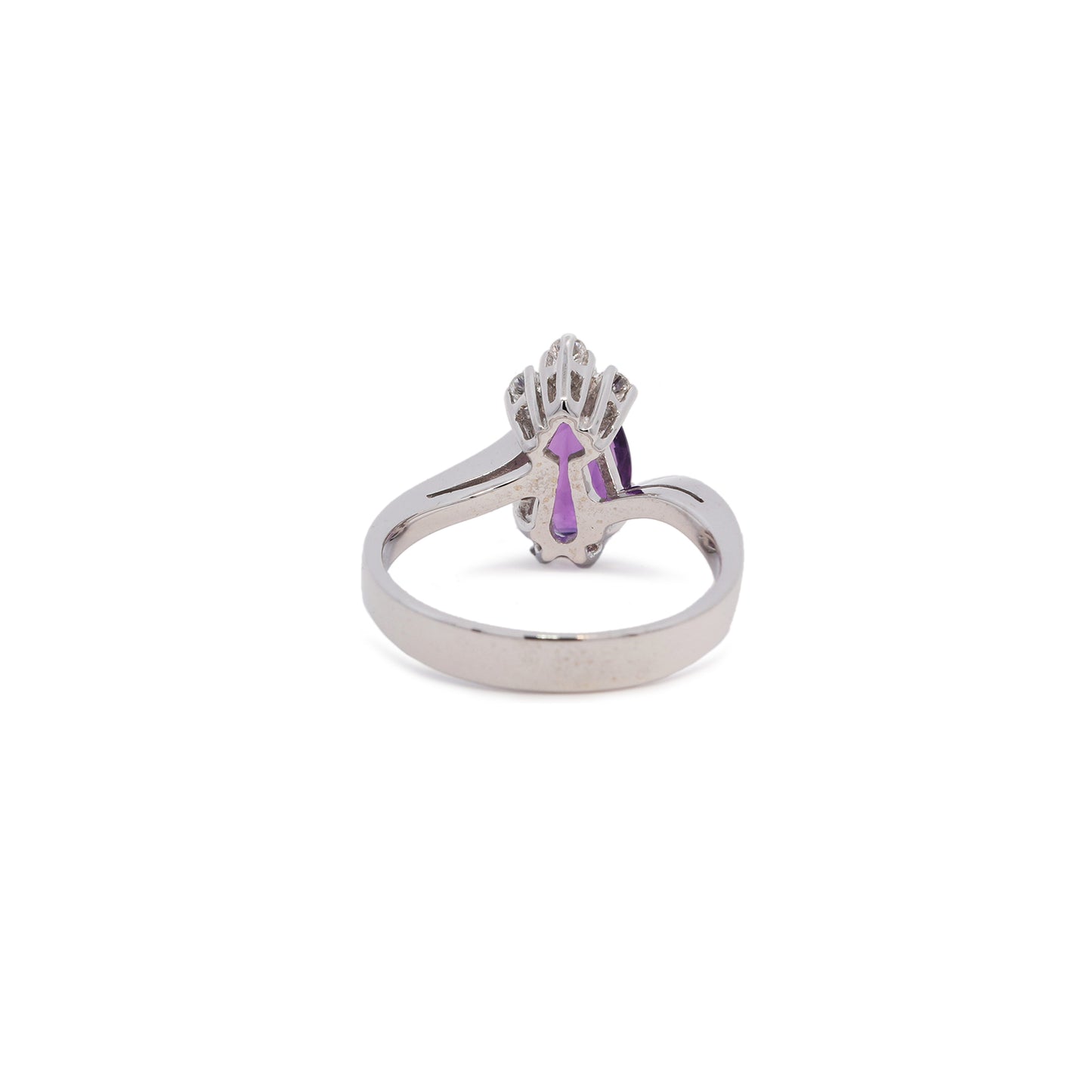 Gemstone ring white gold ring with amethyst 8K gold women's jewelry gold ring women's ring