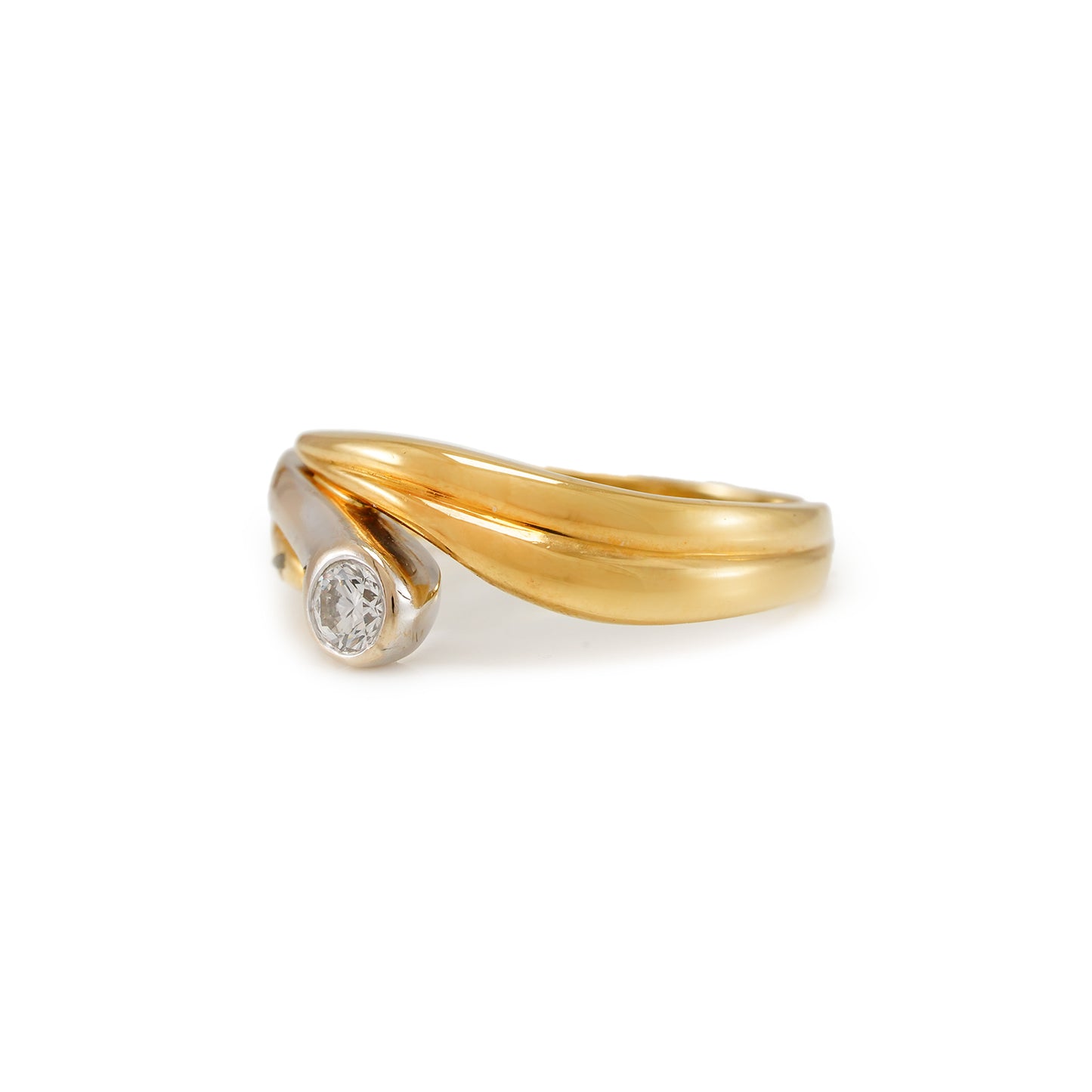 Bicolor Diamant Ring Gelbgold Weißgold 18K Damenschmuck Goldring diamond ring
