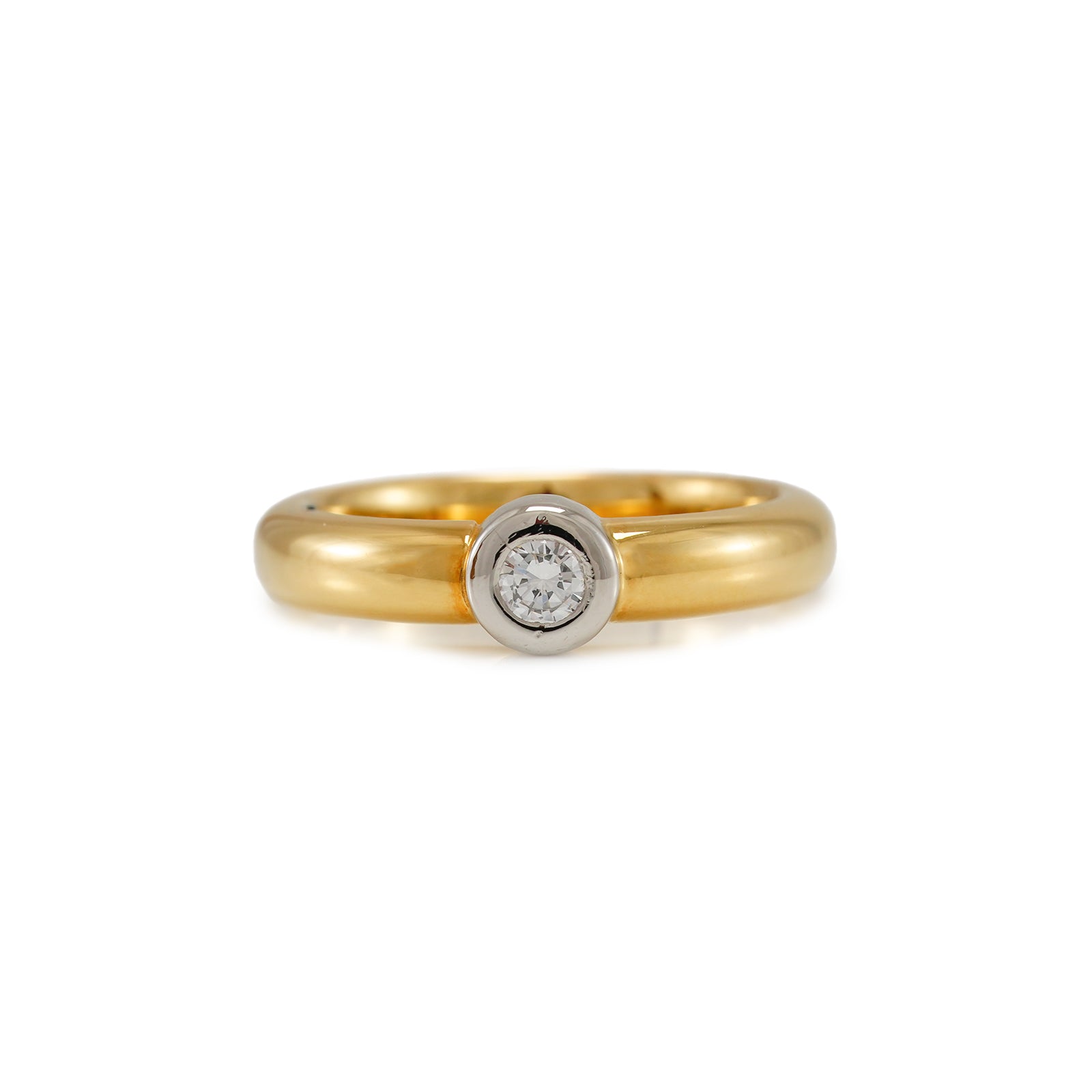 Diamant Gelgold 18K Platin 950 Damenring Goldring
