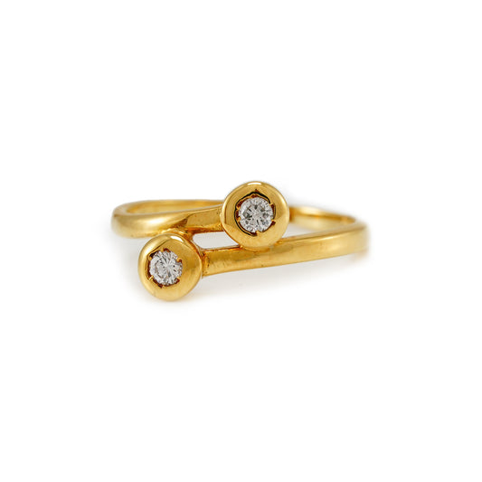 Toi et Moi Diamant Ring Gelbgold 18K Damenschmuck Goldring Damenring diamond ring