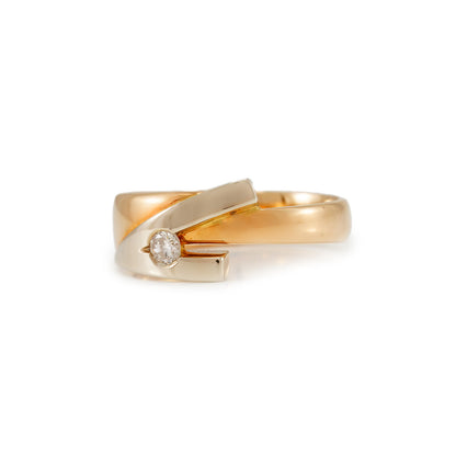 Bicolor Diamant Ring Gelbgold Weißgold 14K Damenschmuck Goldring diamond ring