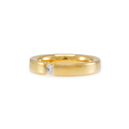 Trauring Ehering Verlobungsring Diamant Gelbgold 14K Damenschmuck Spannring