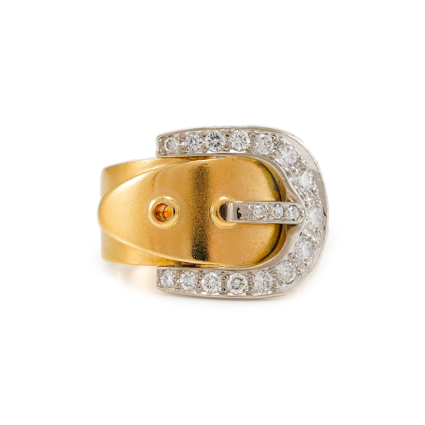Gürtelschnalle Ring aus Gold mit Diamanten