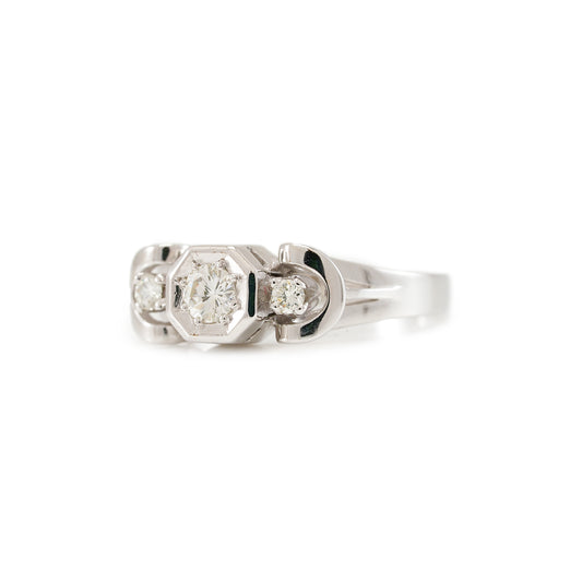 Vintage Diamant Ring Weißgold 14K Damenring Herrenring Diamantschmuck Brilantring