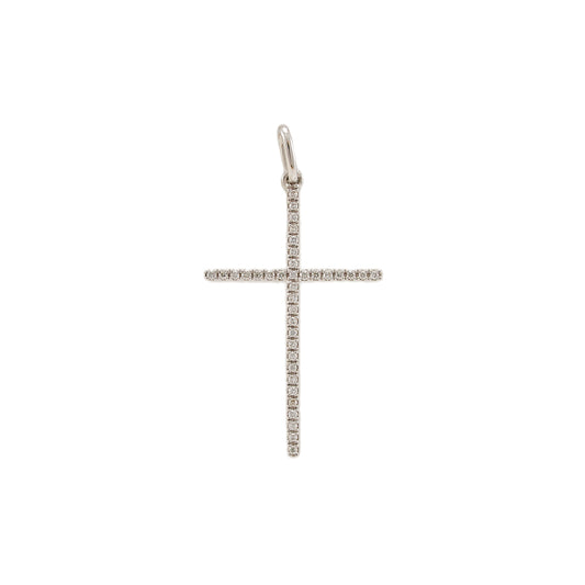 filigraner Diamant Kreuz Anhänger Weißgold 18K Damenschmuck Herrenschmuck