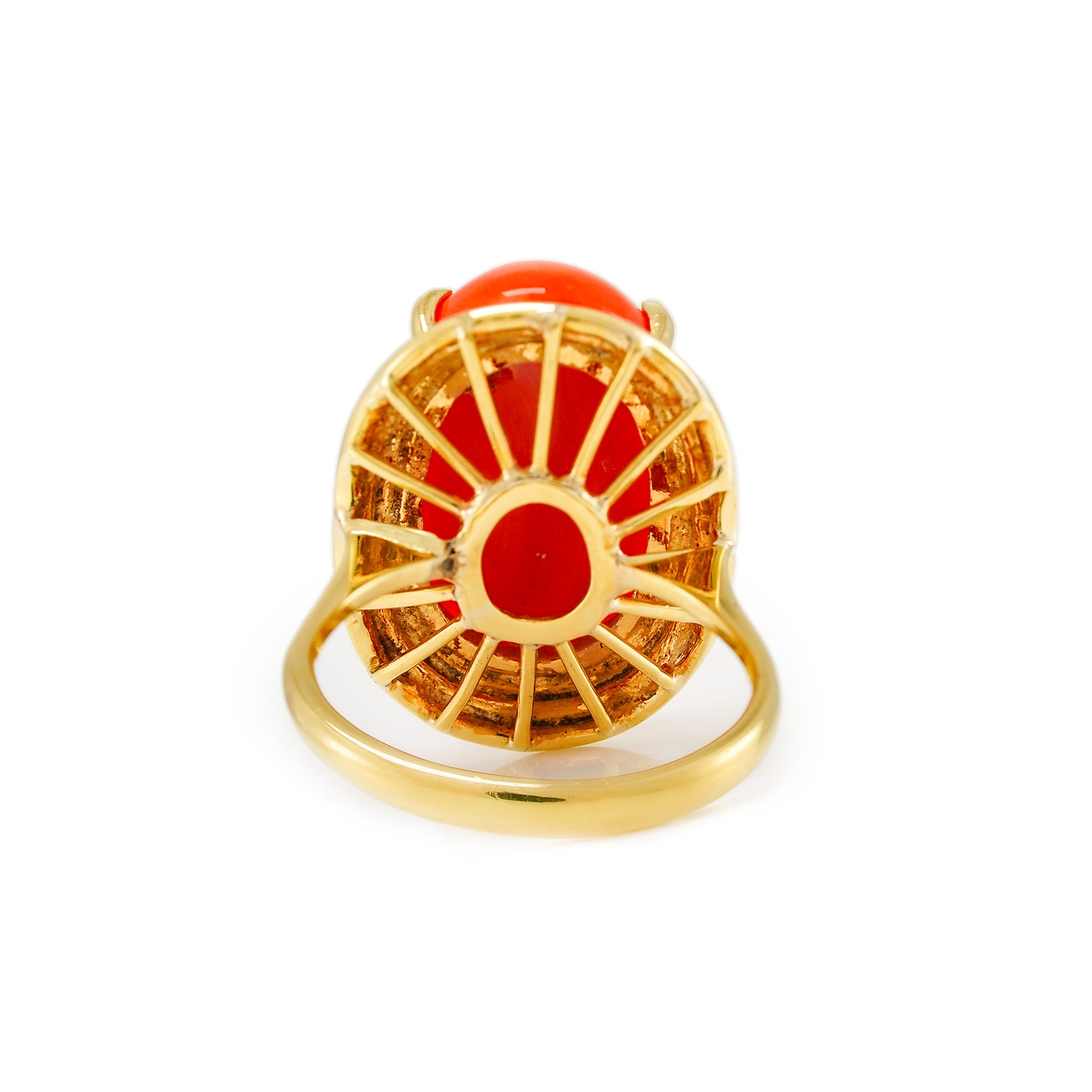 Coral Goldring 18K