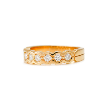 Verlobungs Ring halb Memory Diamant Gelbgold 14K