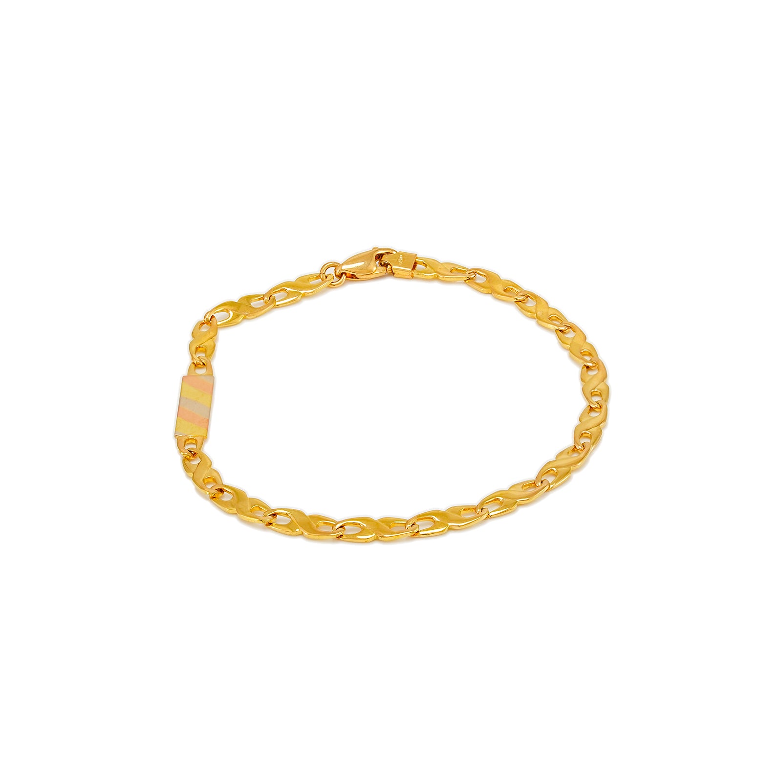 Achter Armband Gelbgold Plättchen 18K Herrenschmuck Goldarmband Herrenarmband