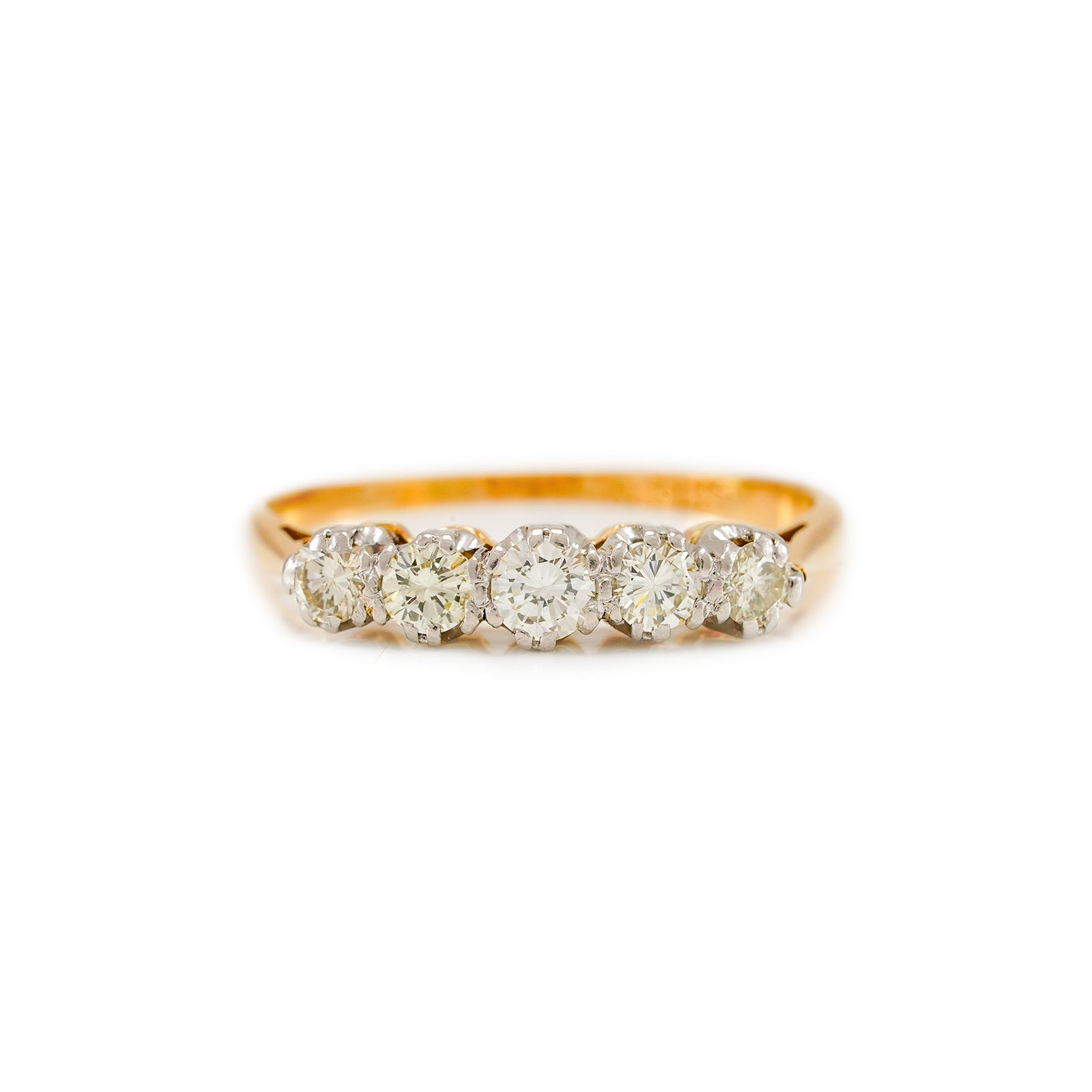 Diamantring Gold 18K Platin Vintage