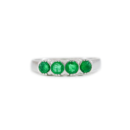 Smaragd Weissgold ring 585