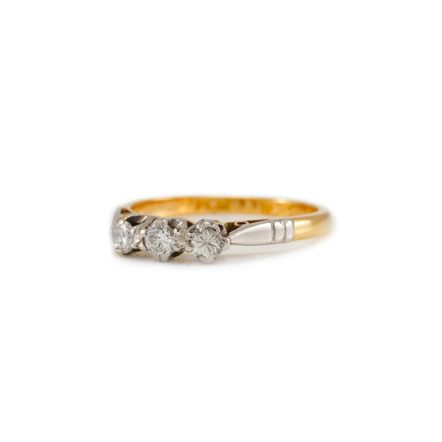 Vintage Diamant Ring Gelbgold 18K Palladium