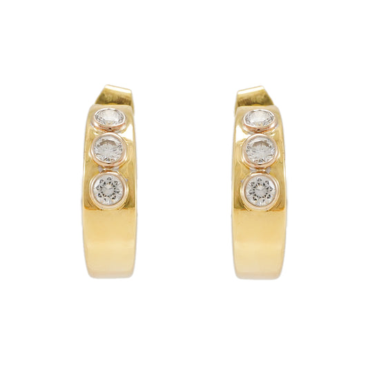 Diamant Ohrringe Ohrstecker Gelbgold 14K Damenschmuck Creolen earrings
