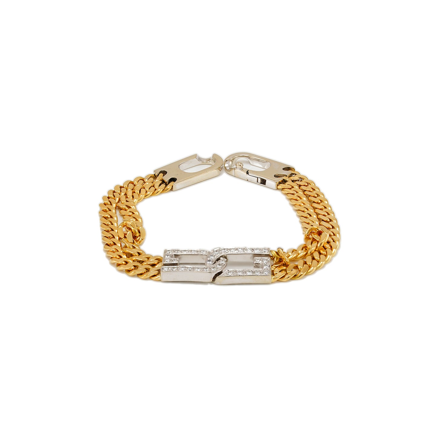 Armband Diamant Panzer Gelbgold Weißgold 18K