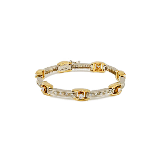 Bicolor Diamant Armband Gelbgold Weißgold 18K Damenschmuck Goldarmband bracelet
