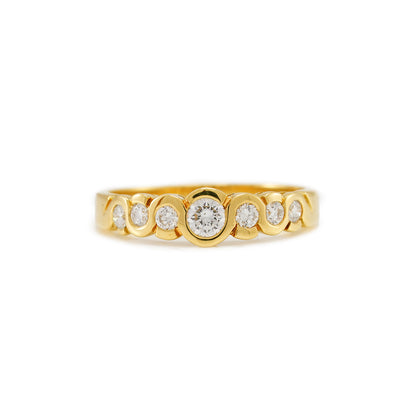 Goldring diamanond ring mit Diamanten