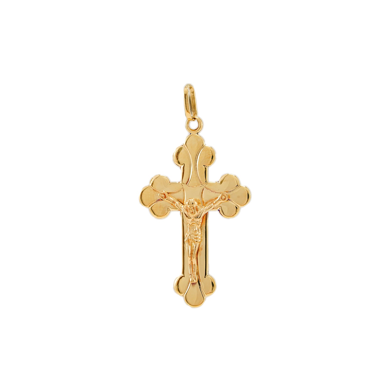 Vintage Jesus Kreuz Anhänger Gelbgold 14K Damenschmuck Herrenschmuck Kettenanhänger
