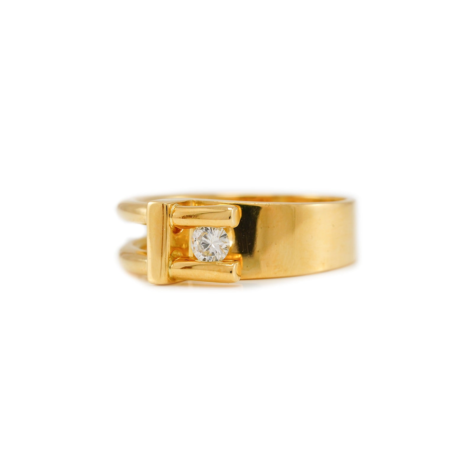 stylischer massiver Diamant Ring Gelbgold 18K 750