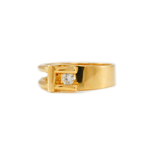 stylischer massiver Diamant Ring Gelbgold 18K 750