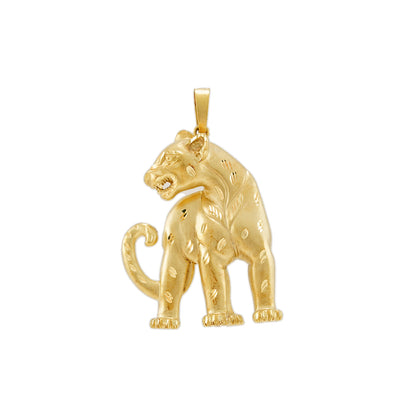 Grosser Anhänger Panther Gelbgold 8K Herreschmuck Kettenanhänger Goldanhänger