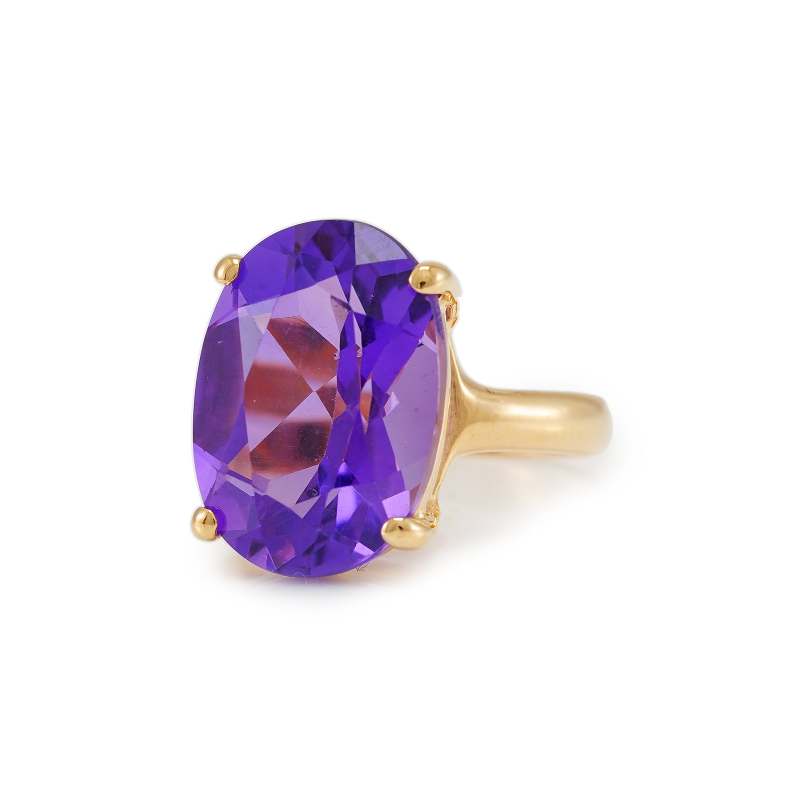 Damenring Edelstein Ring Amethyst Gelbgold 9K Damenschmuck Goldring Cocktail Ring