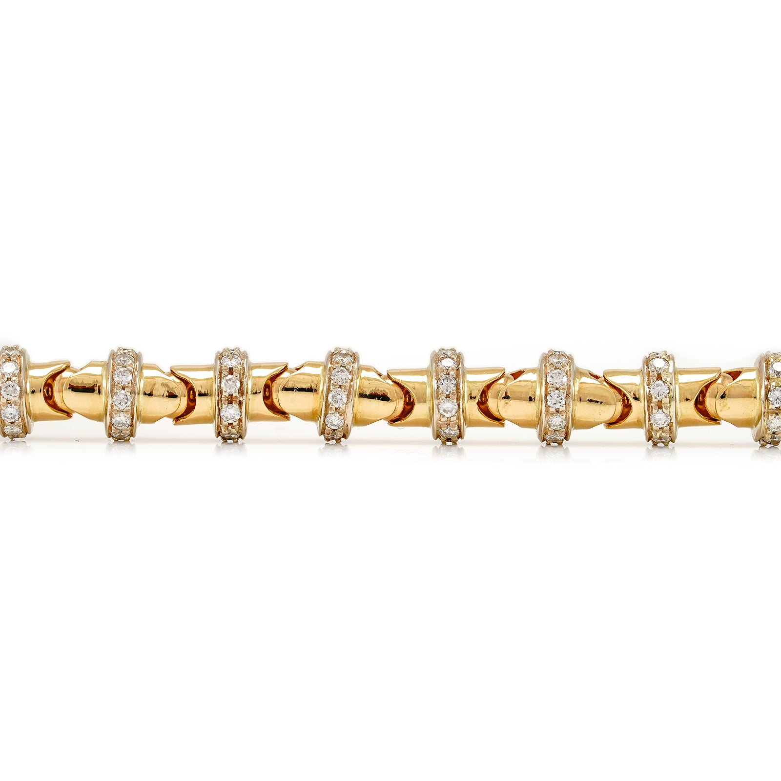 außergewöhnliches Massives Armband mit 266 Diamanten in Gold