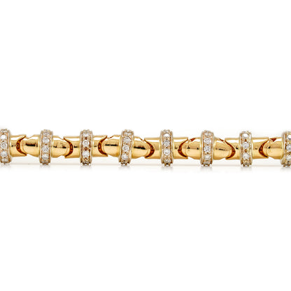 außergewöhnliches Massives Armband mit 266 Diamanten in Gold